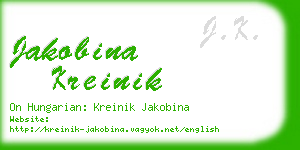 jakobina kreinik business card